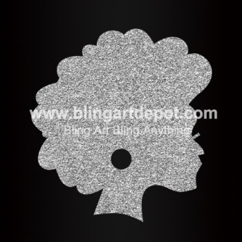 Afro Girl Iron On Heat Transfers Glitter Vinyl